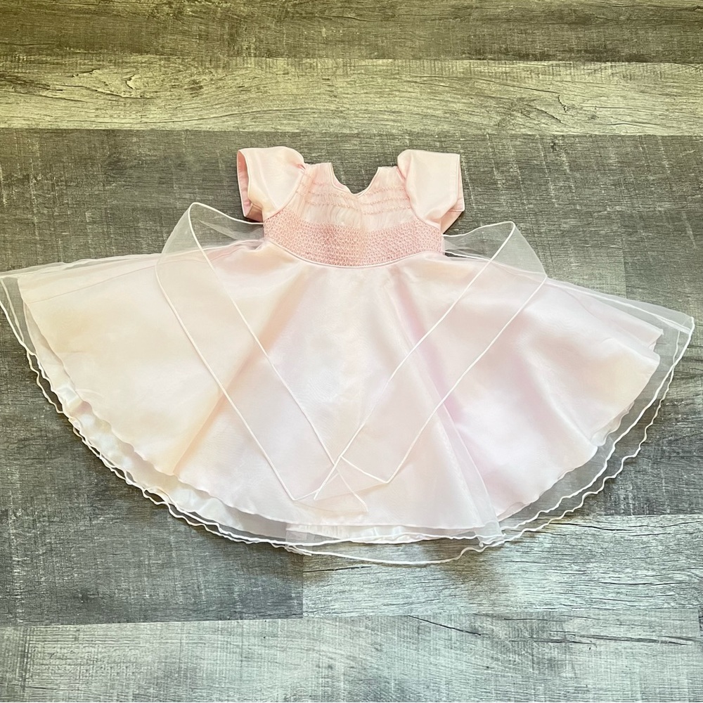 Vintage Tip Top Infant Dress Pink Full Circle Size 12M